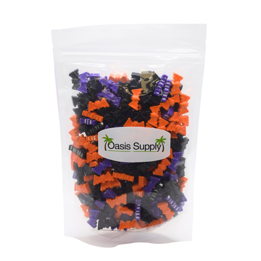 Oasis Supply, Décoration de gâteaux d'Halloween, Vermicelles pour cupcakes, Décors pour gâteaux, et Garnitures comestibles, Pochette de 200 g - 7 onces, (Vermicelles Chauve-souris)