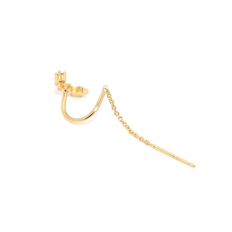 Gold Star Dangle Earrings, Sku#LK781