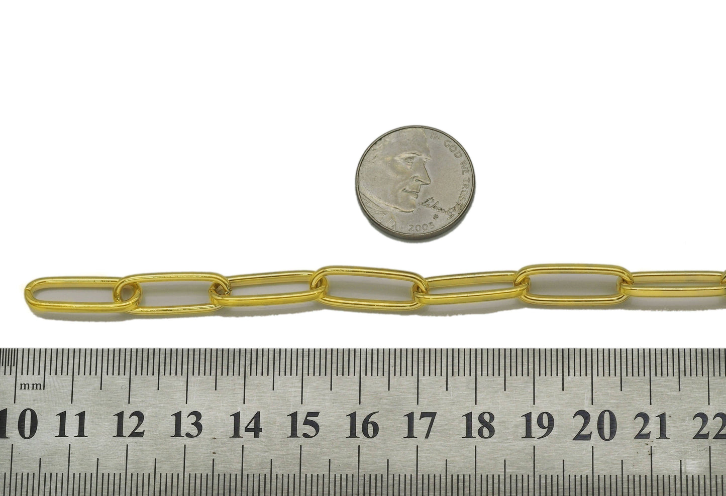 18k Gold/SIlver Filled Large Link Thick Paper Clip Chain by Yard, sku#LS01
