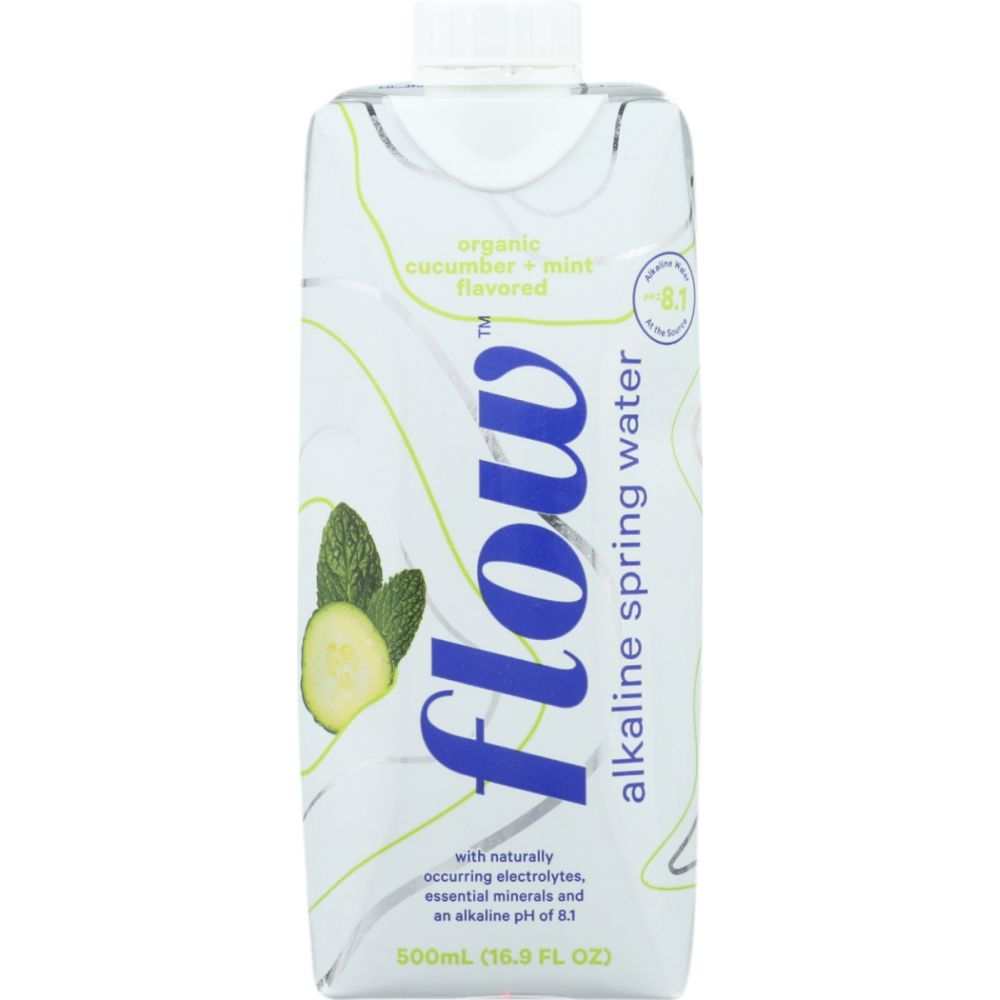 FLOW WATER: Cucumber Mint Alkaline Spring Water-Refreshing, 16.9 fl oz