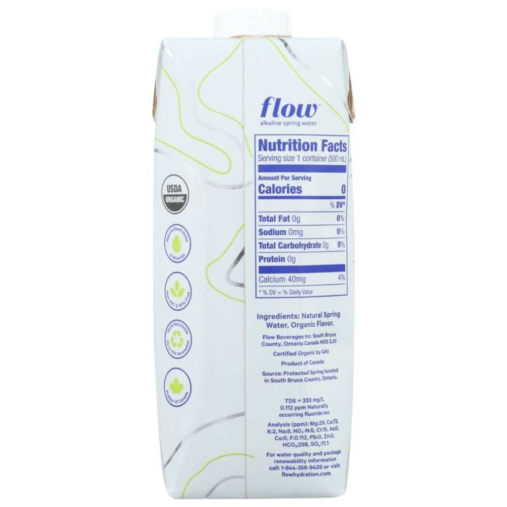 FLOW WATER: Cucumber Mint Alkaline Spring Water-Refreshing, 16.9 fl oz