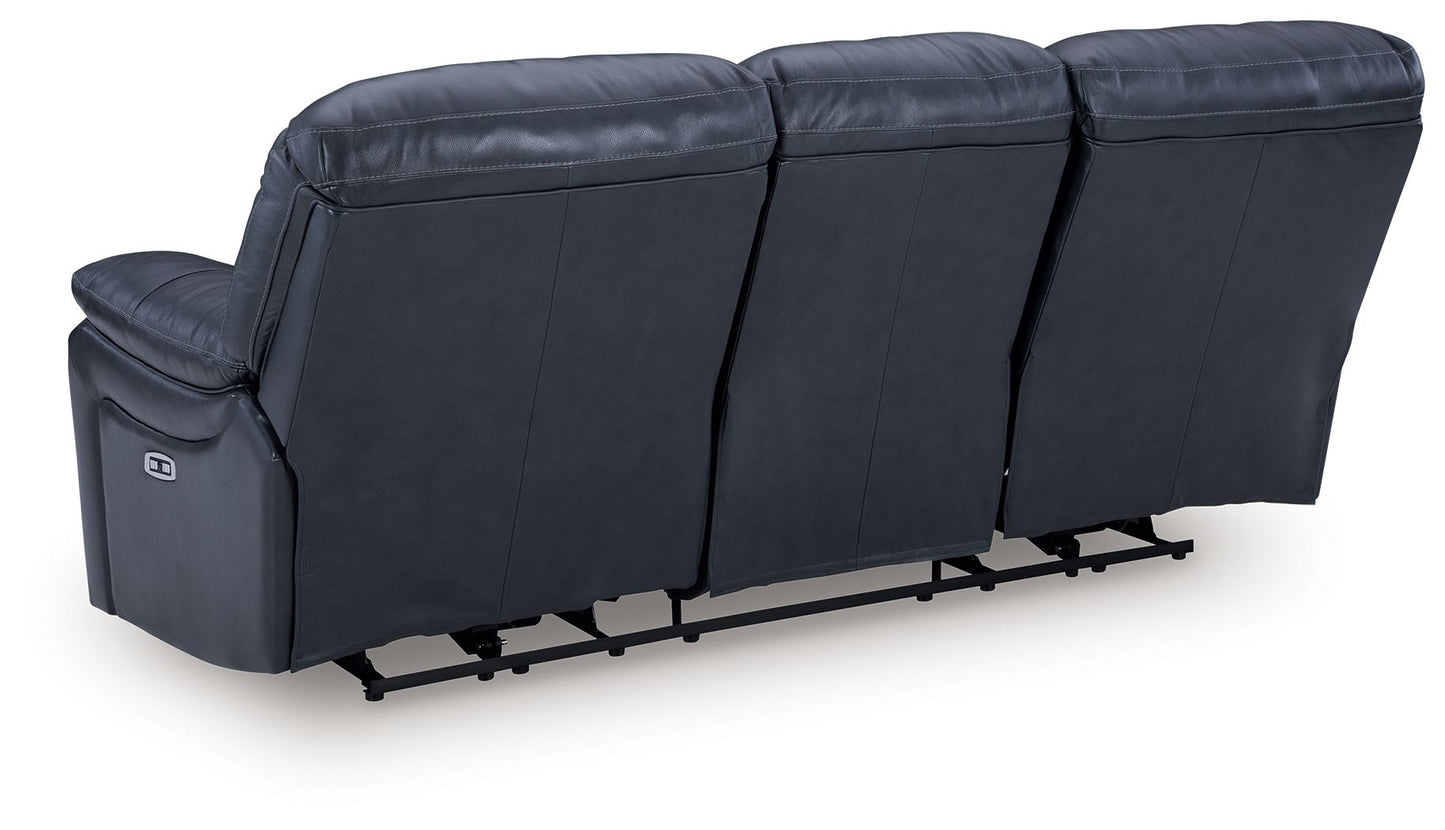 Leesworth - 3 Pc. - Power Reclining Sofa, Power Reclining Loveseat, Power Rocker Recliner - Ocean