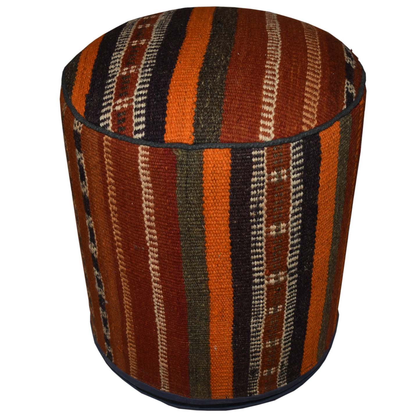 One of a Kind Kilim Rug Pouf Ottoman foot stool - #62