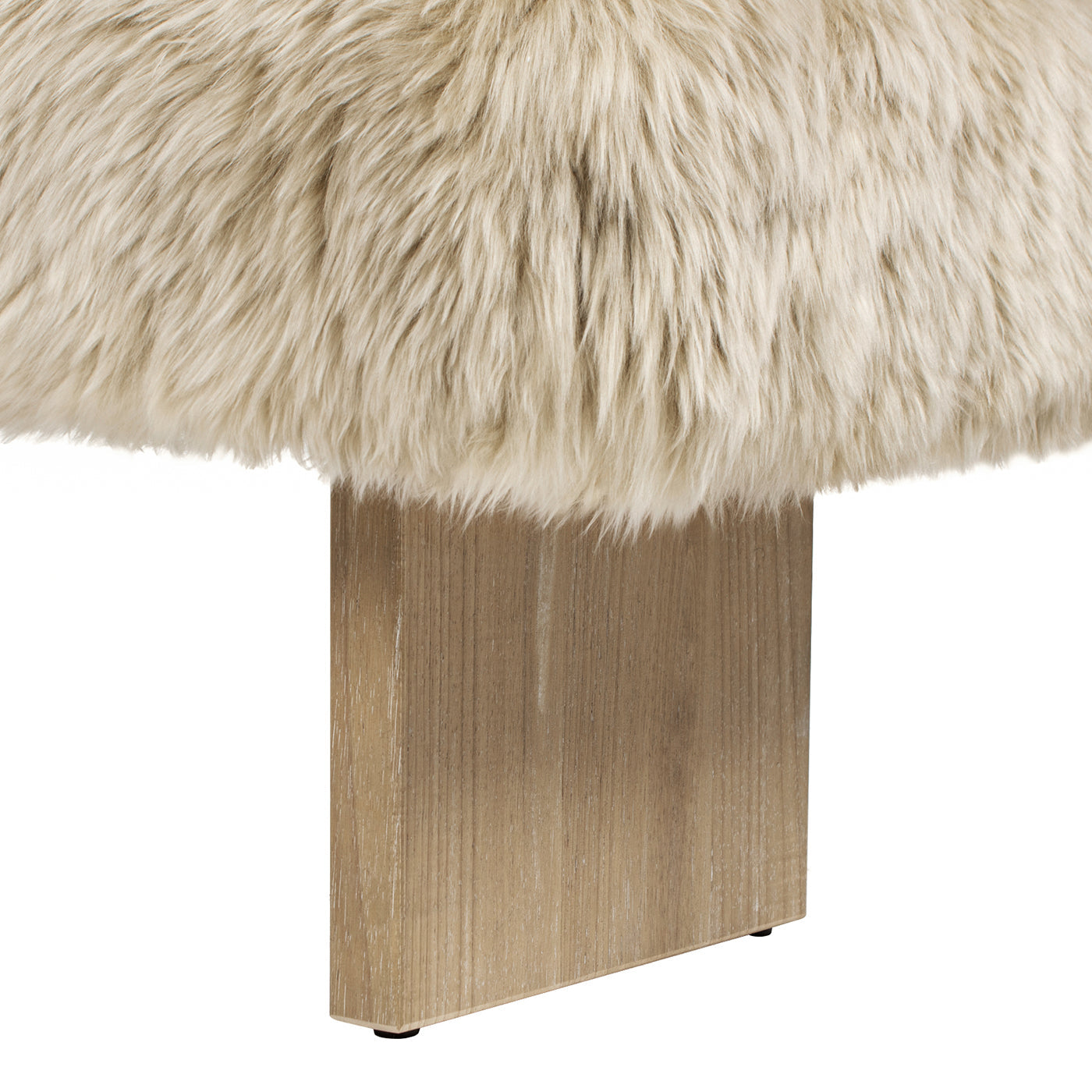 Leda 49" Sheepskin Fur Rectangular Accent Bench