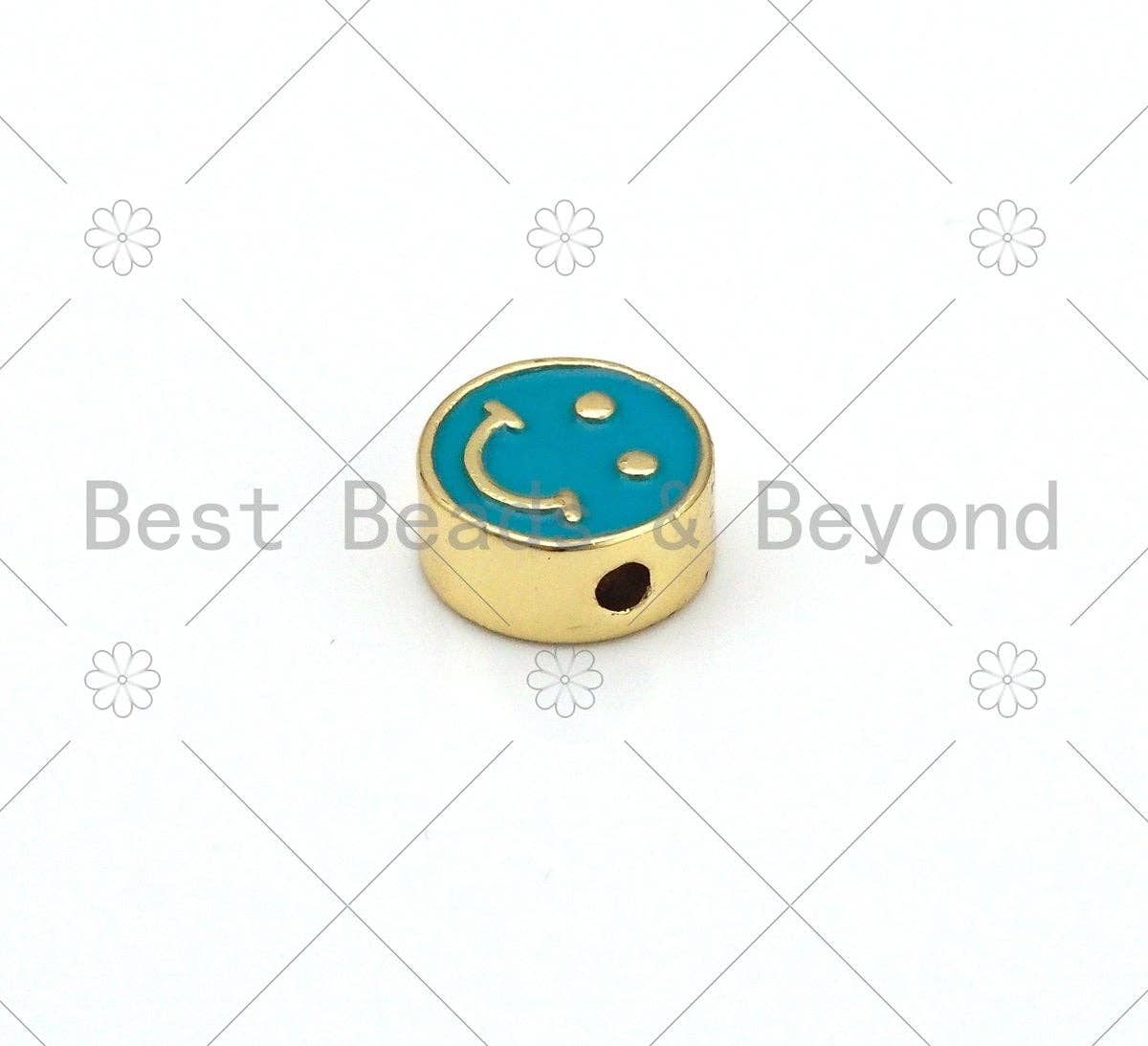Double Sides Colorful Smiley Face Coin Spacer Beads, sku#N58