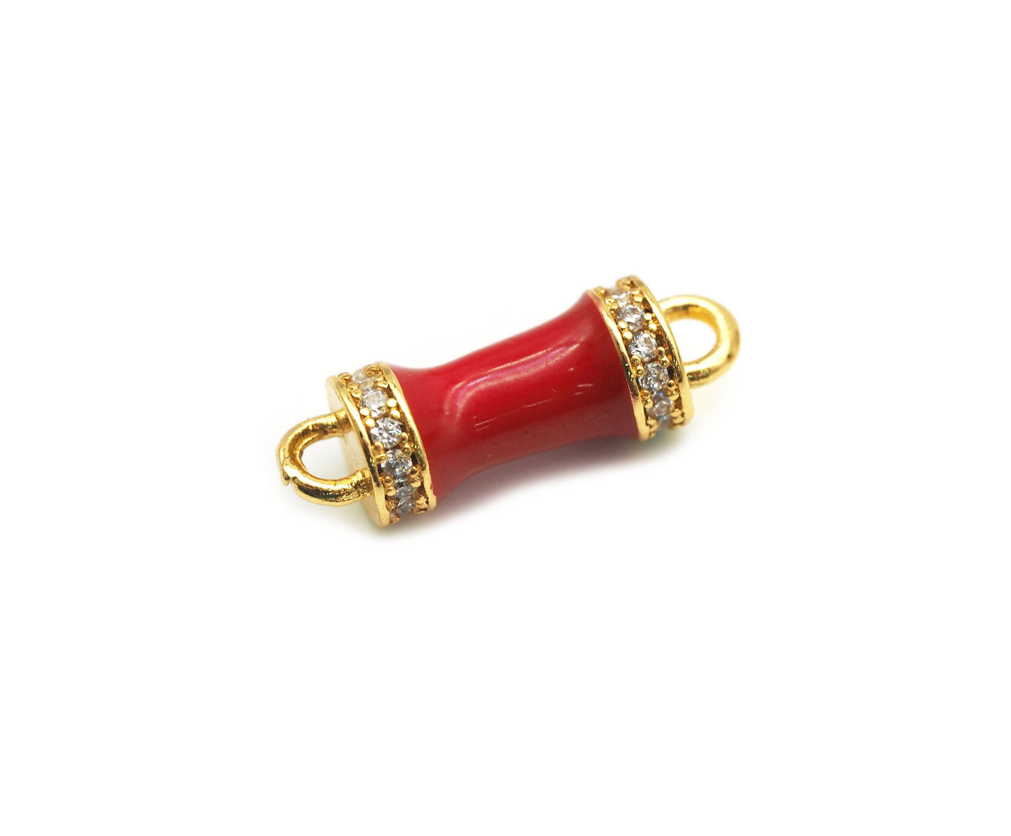 CZ Enamel Tube Shape Connector, Sku#LK595