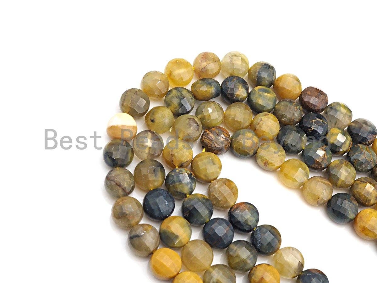 High Quality Natural Pitersite Checkerboad Cut Coin Shape beads, 6mm/10mm Turtle Shell Cut Pitersite Beads, 16" Full strand, sku#UA53