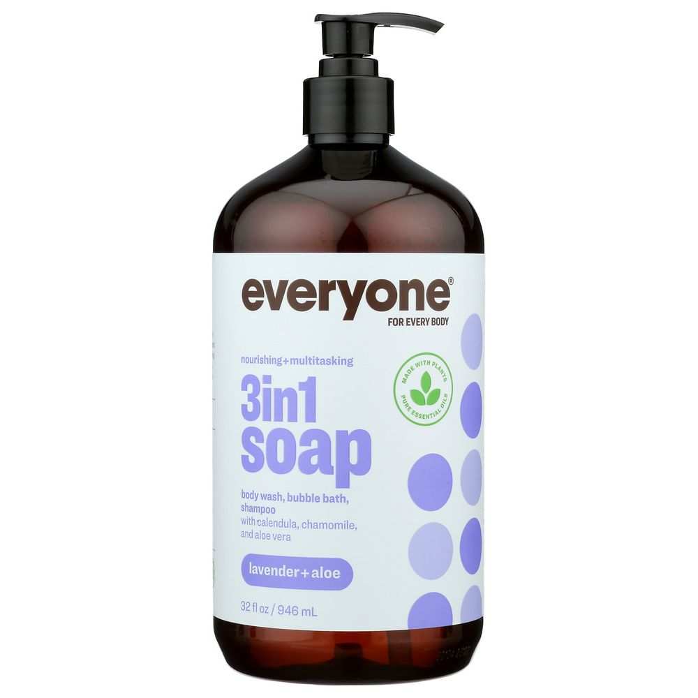 EVERYONE: Everyone 3in1 Lavender+Aloe Soap 32ozMulti-Purpose|Gentle