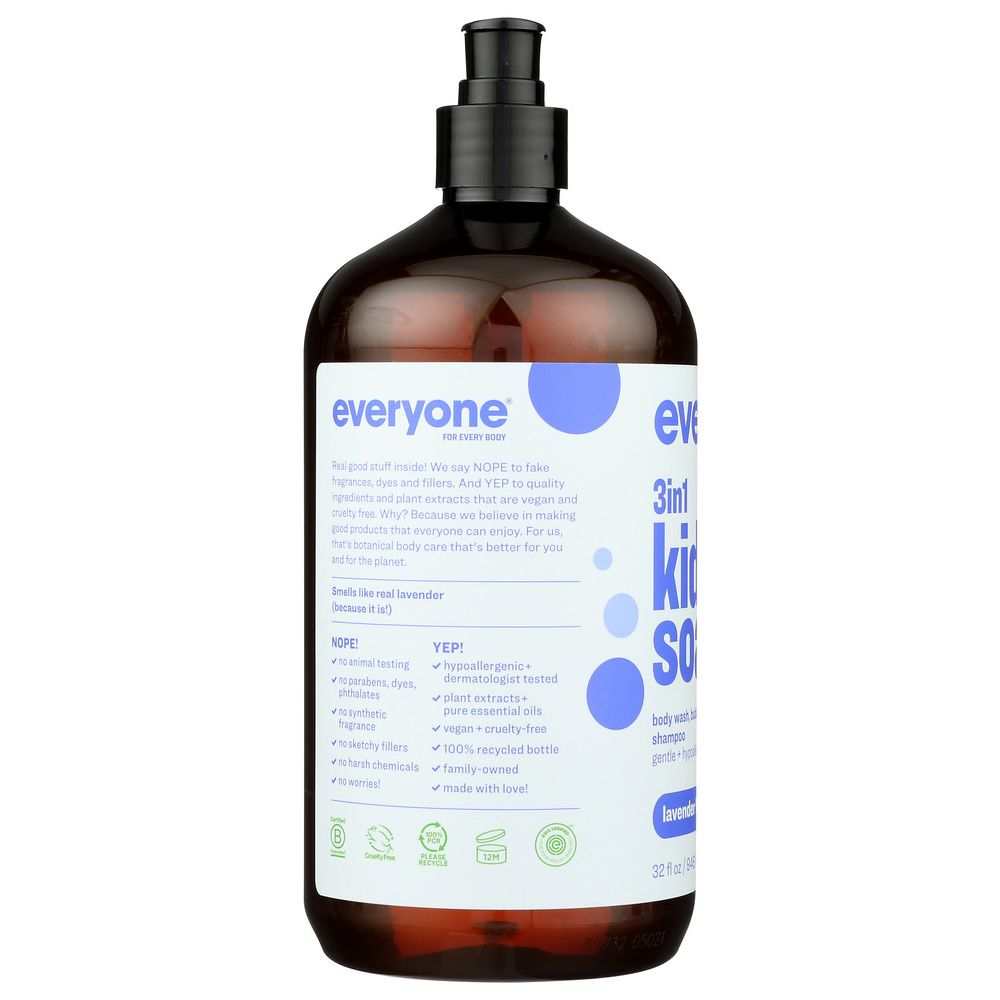 EVERYONE: Everyone Kids 3in1 Lavender Soap,32oz - Gentle|Multi-use