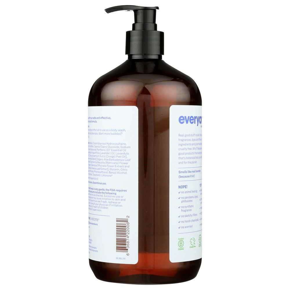 EVERYONE: Everyone Kids 3in1 Lavender Soap,32oz - Gentle|Multi-use