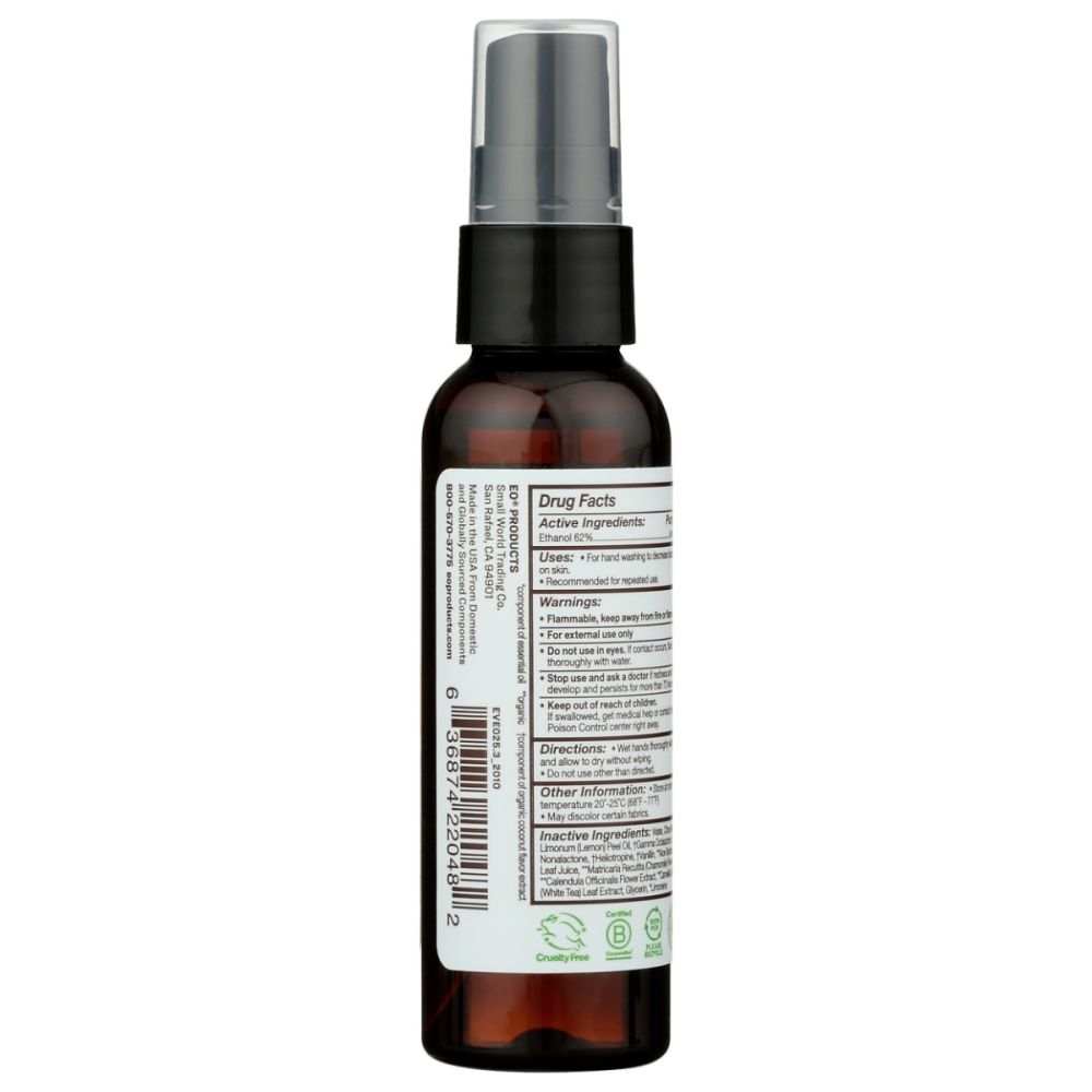 EVERYONE: Coconut Lemon Hand Sanitizer Spray, 2 oz