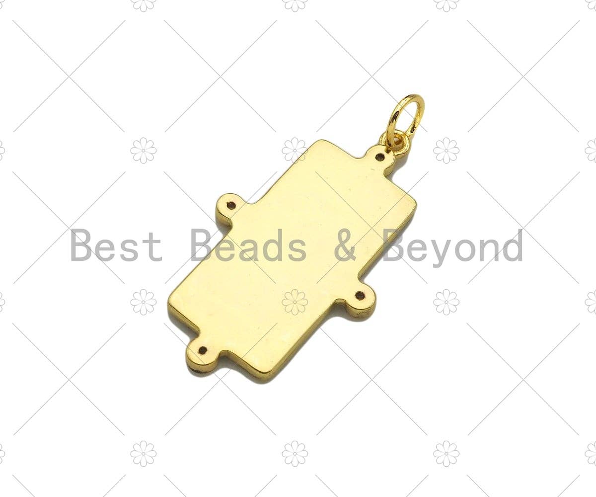 The moon Rectangle Pendant, Dog tag Charm,19x34mm,Sku#Z1348