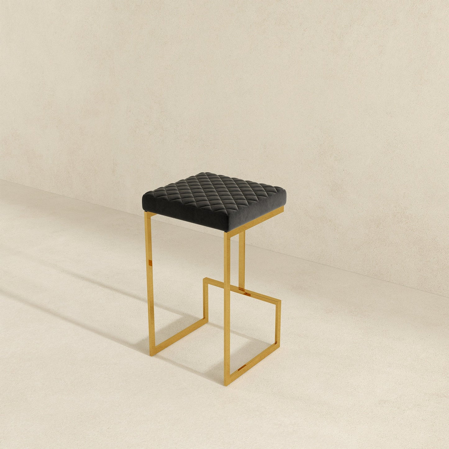 Joel Mid Century Modern Luxury Upholstered Stool