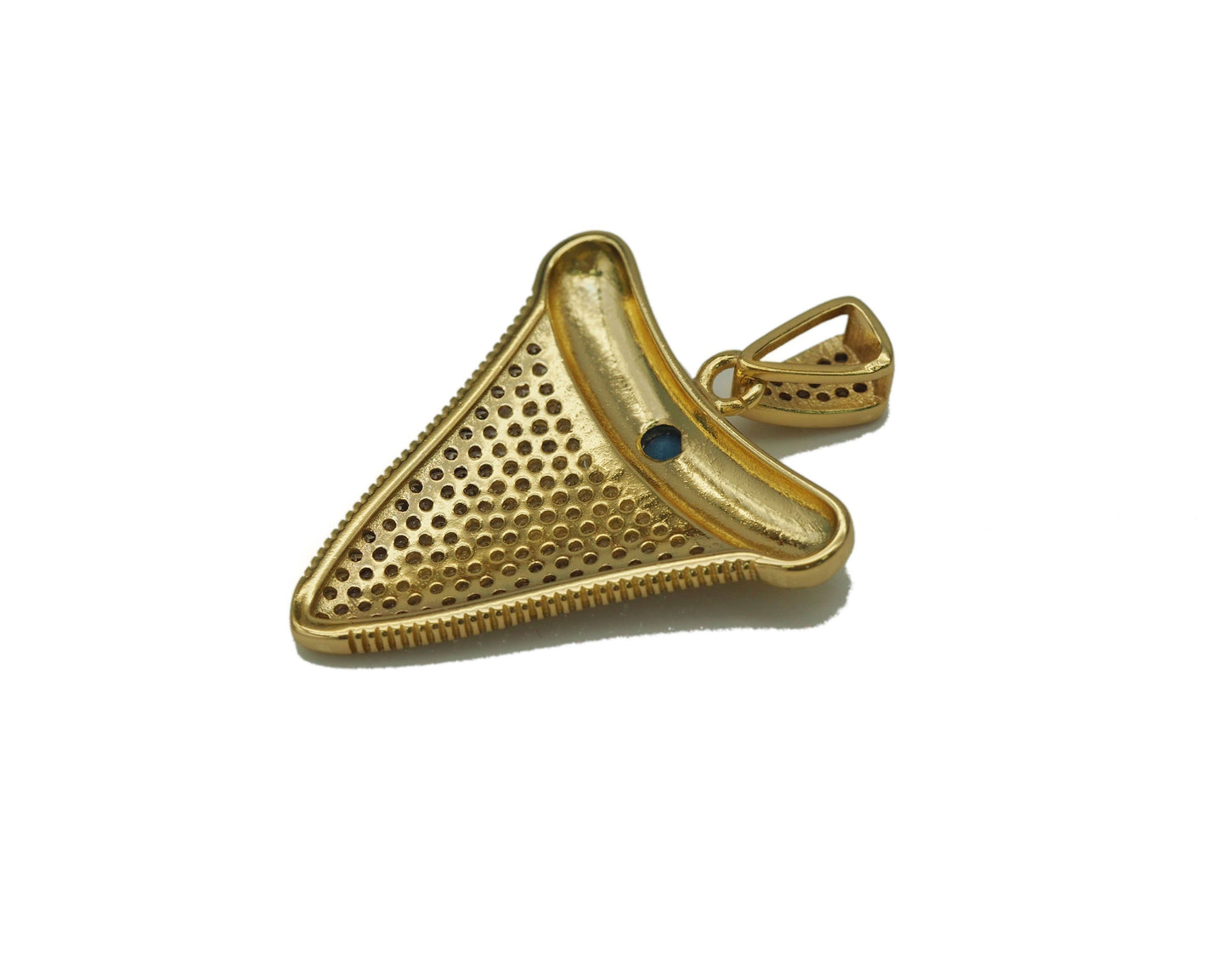 CZ Shark Tooth Charm, Sku#LX60