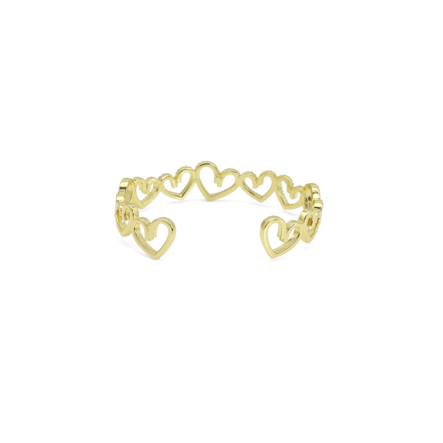 Gold CZ Twisted Heart Adjustable Bracelet, Sku#LK950