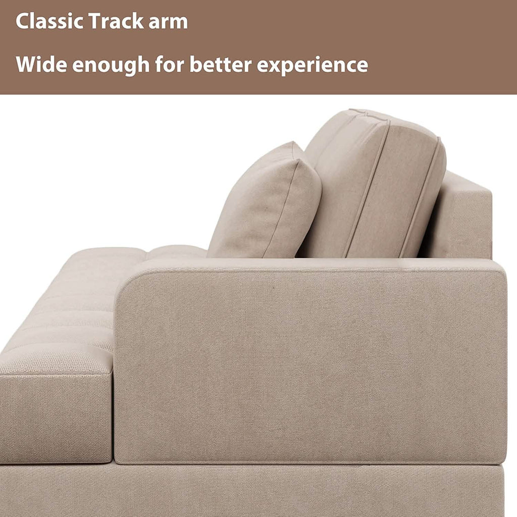 64" Deep Tufted Upholstered Textured Fabric Chaise Lounge Toss Pillow Included