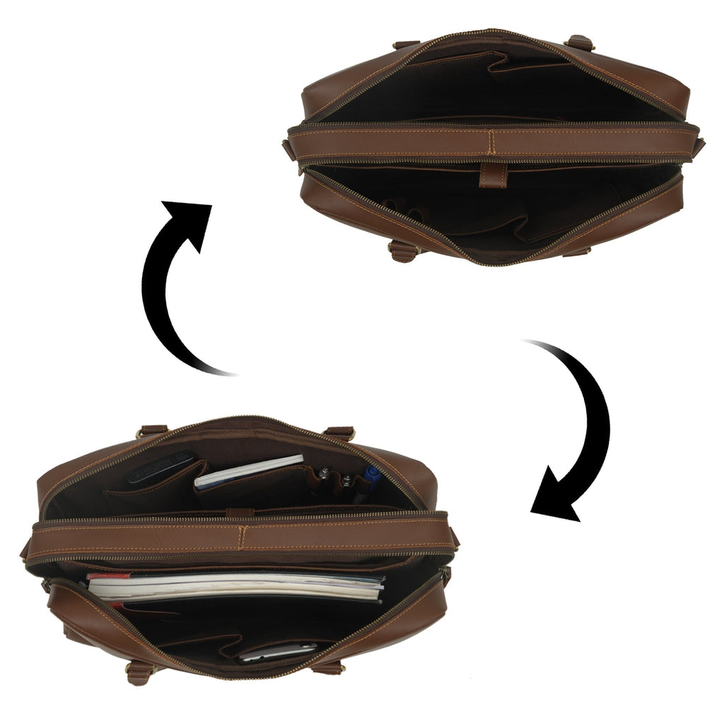 Serviette de bureau en cuir de buffle Dixon Brown pour ordinateur portable