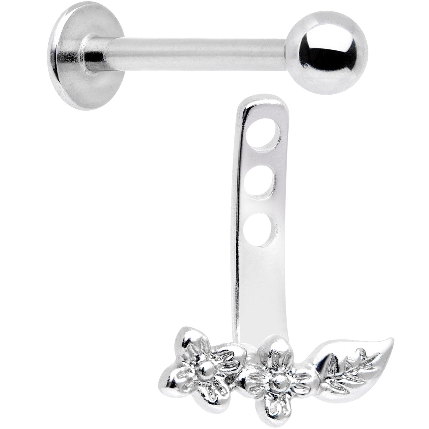 16G 3/8 Leafy Flowers Dangle Cartilage Tragus Helix Piercing
