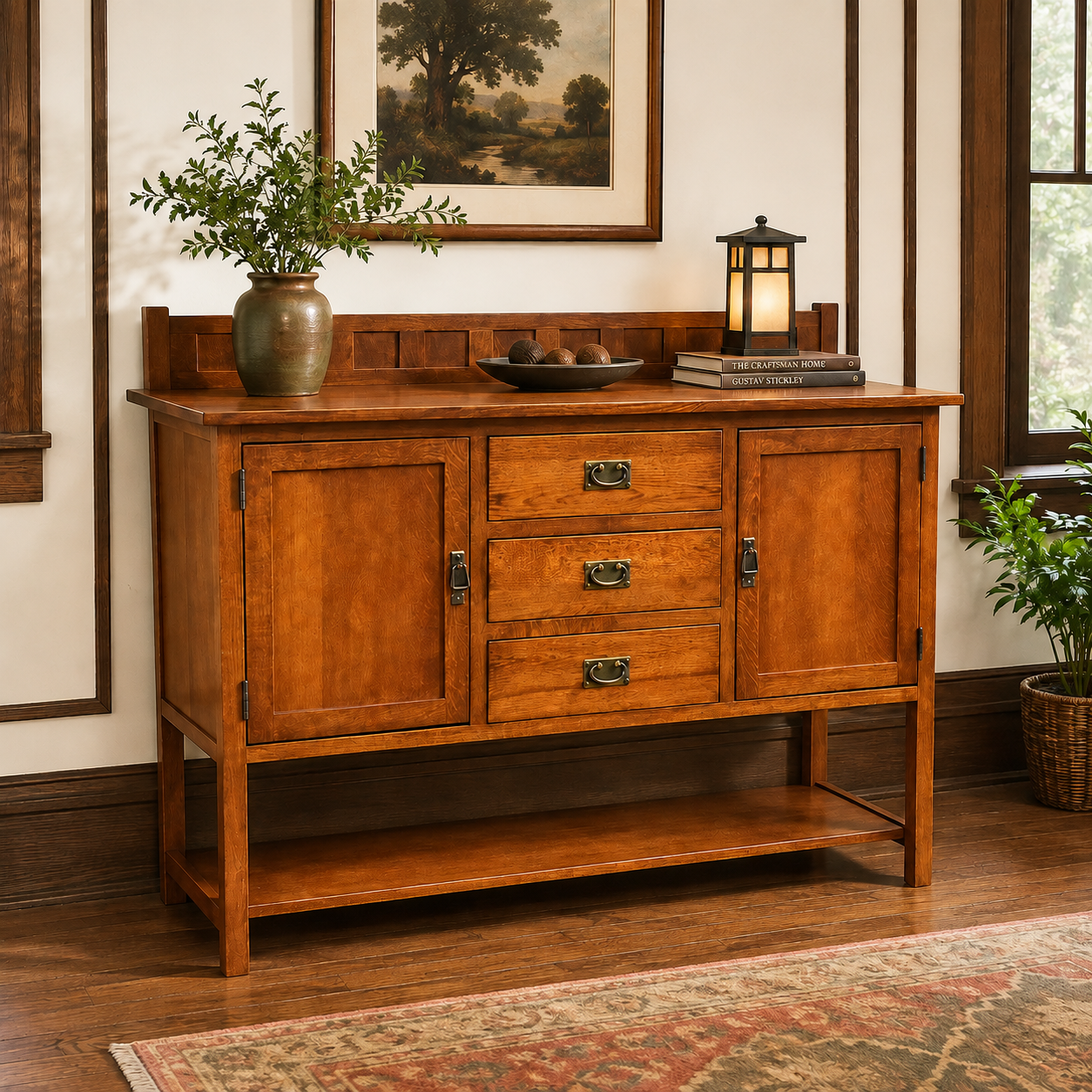 Mission Turner Sideboard-3 Drawers-2 Doors-Michael's Cherry (MC-A)-58"