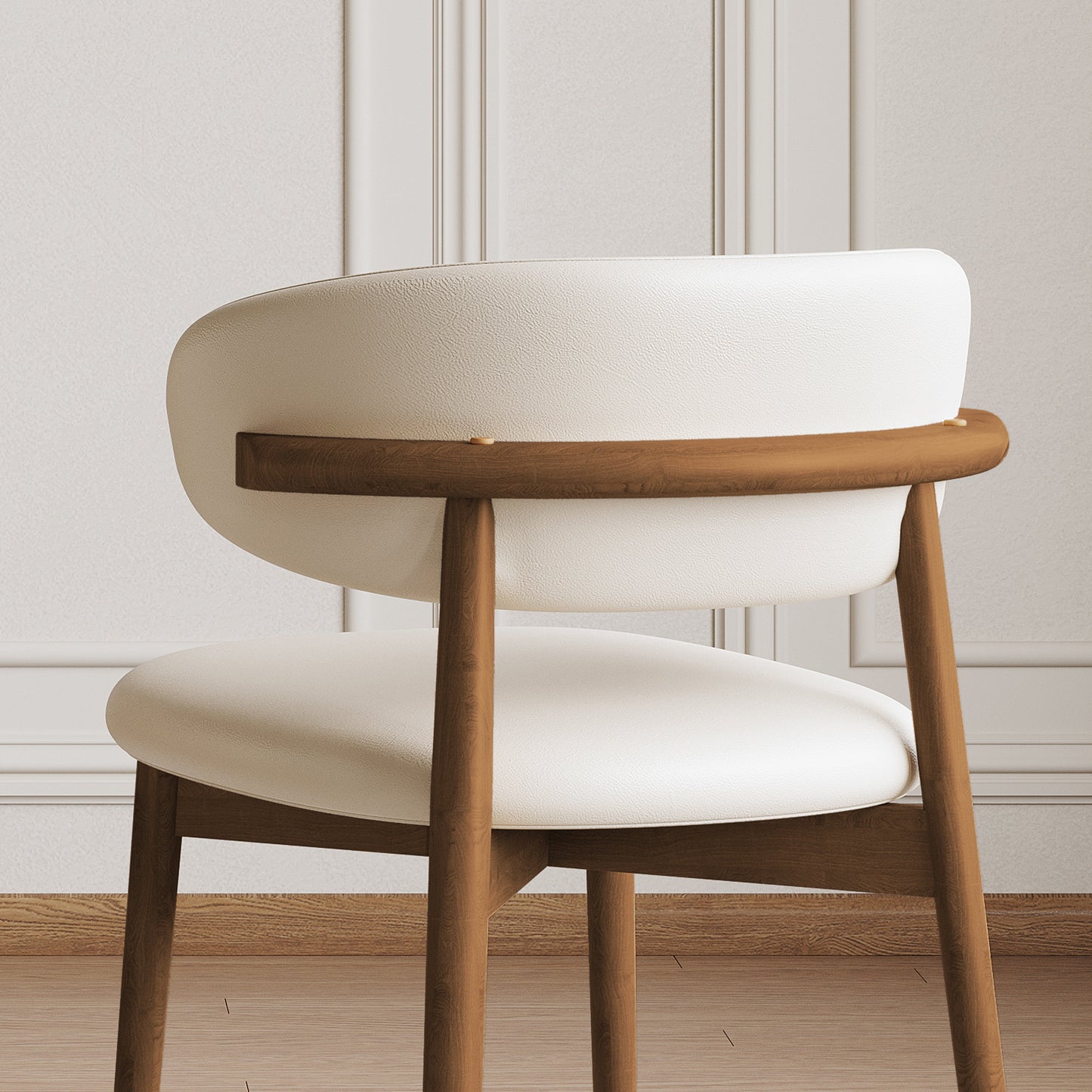 Mid-Century Modern Wood Feet Dining Chair Set of 2