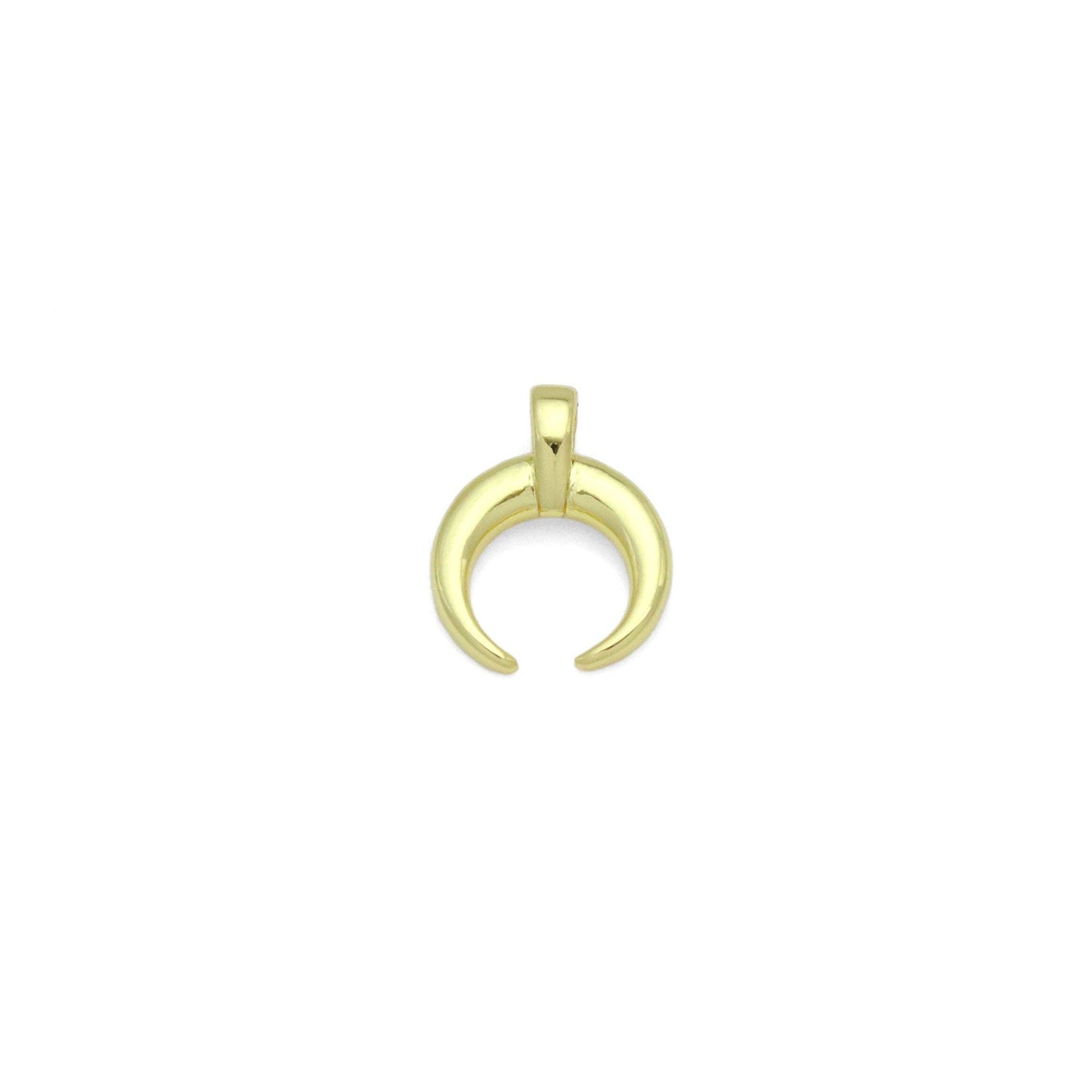 Plain Gold Horn Shape Charm Pendant, Sku#LK1055