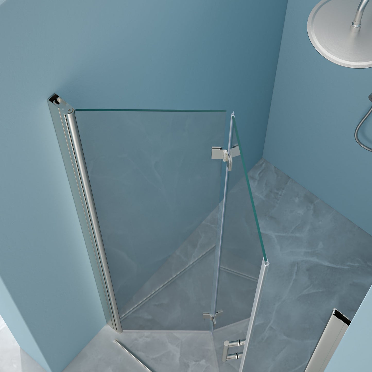 30"W x 72"H Fold Frameless Shower Door