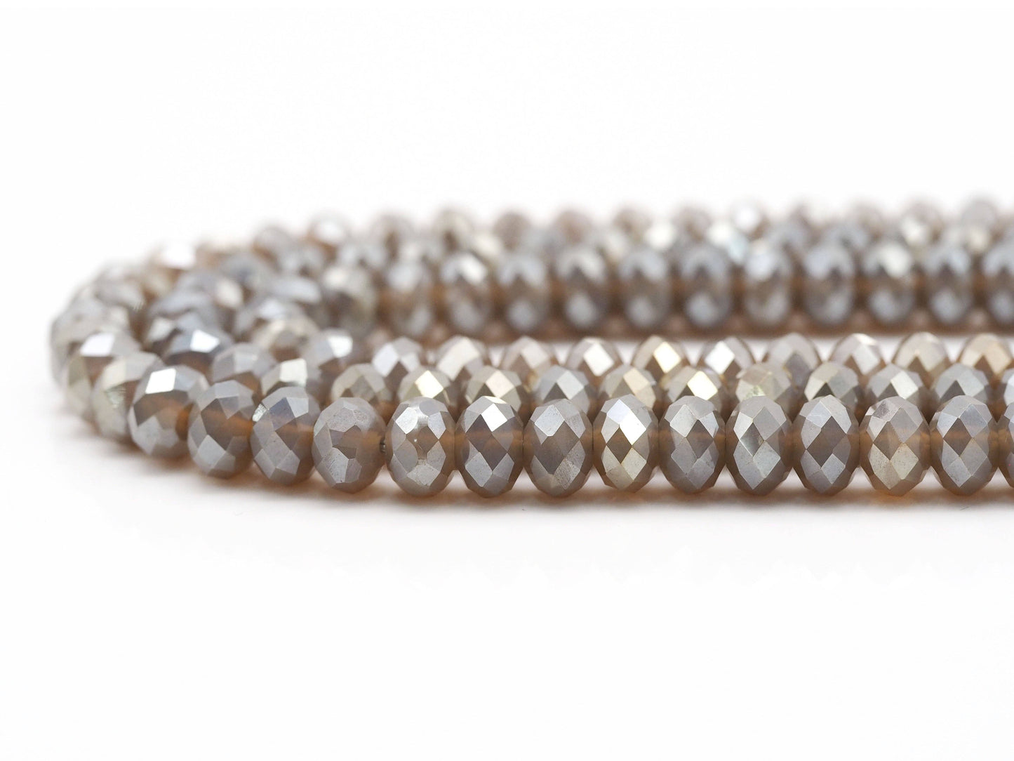 Mystic Champaign Agate Rondelle Faceted Beads, 4x6mm/5x8mm, Sku#UA283