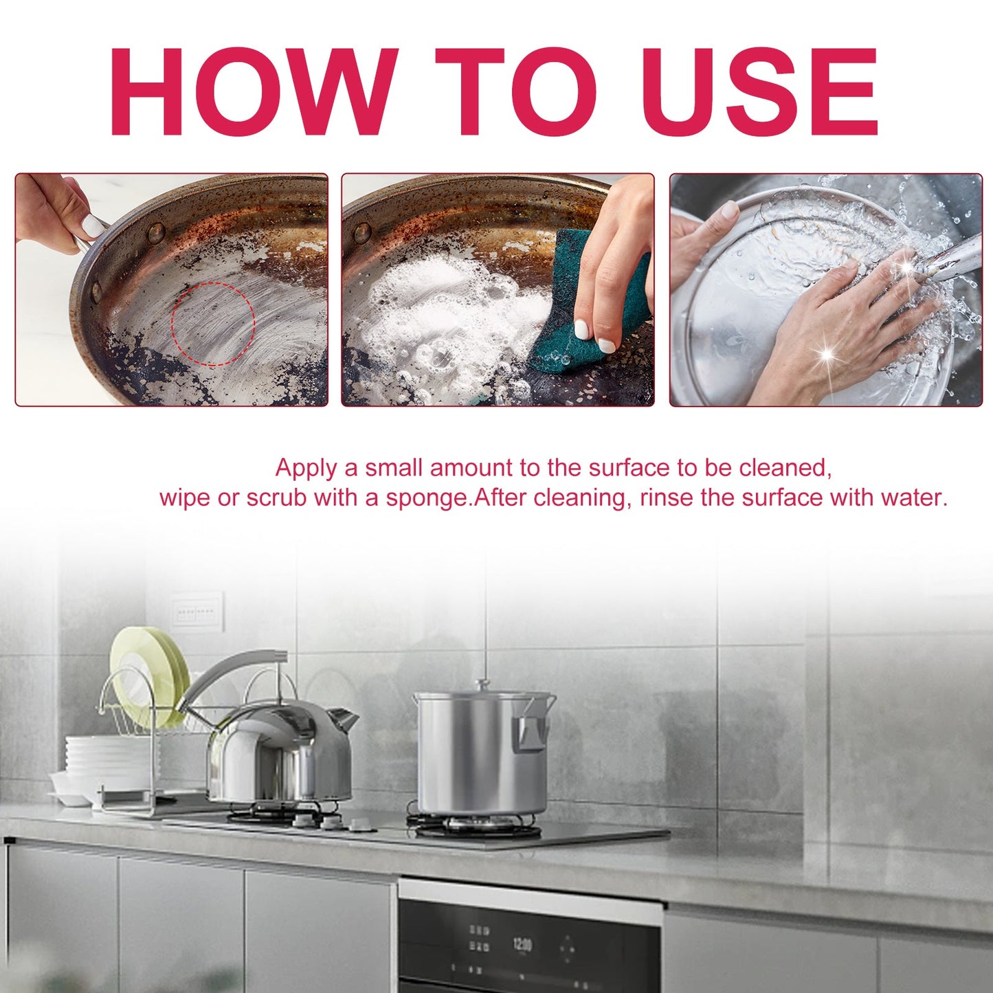 Multifunctional Cleaning Cream, Kitchen Stove Hood Pot Bottom Wash Basin Dirt Oil Cleaning Cream