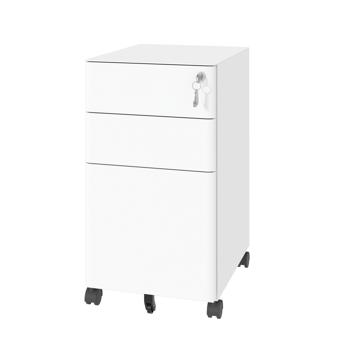 3-Drawer Mobile File Cabinet with Lock