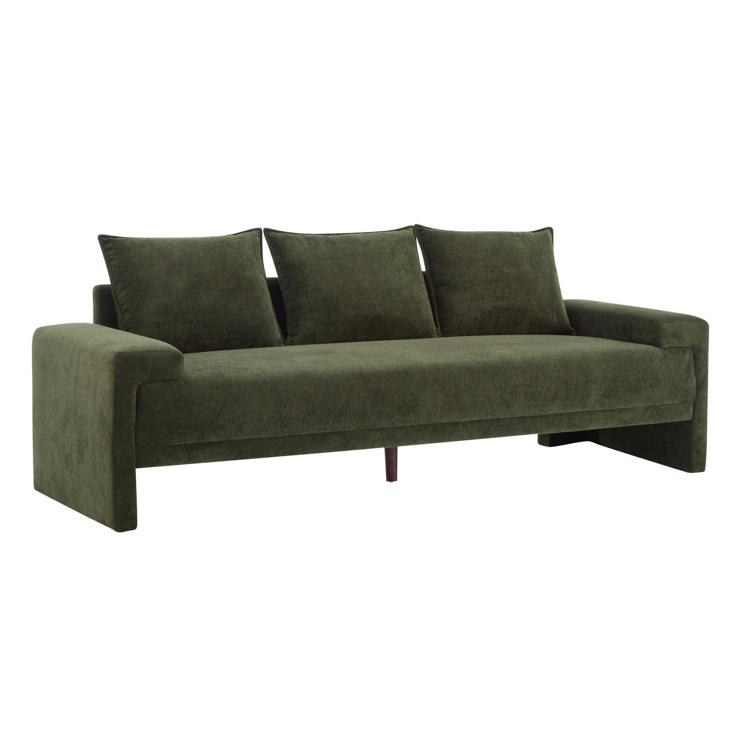 Algora 84.5 In. 3 Seater Modern Upholstered Velvet Sofa - Moss