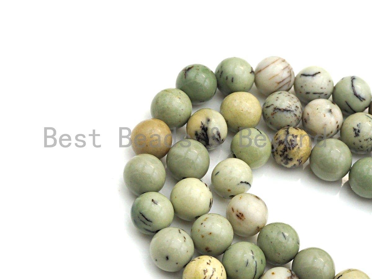 Natural Pine Jasper, Round Smooth 6mm/8mm/10mm/12mm, 15.5" Full Strand, sku#U630c