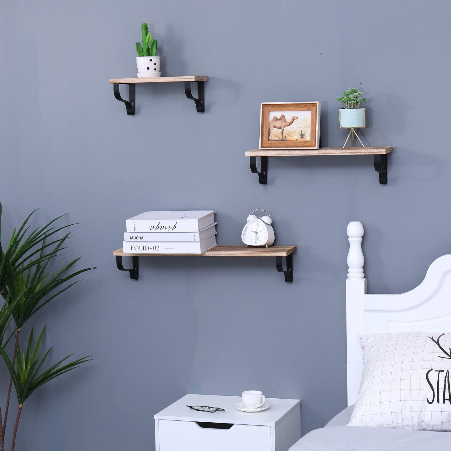 Floating Shelves, Long Wall Shelves Set of 3