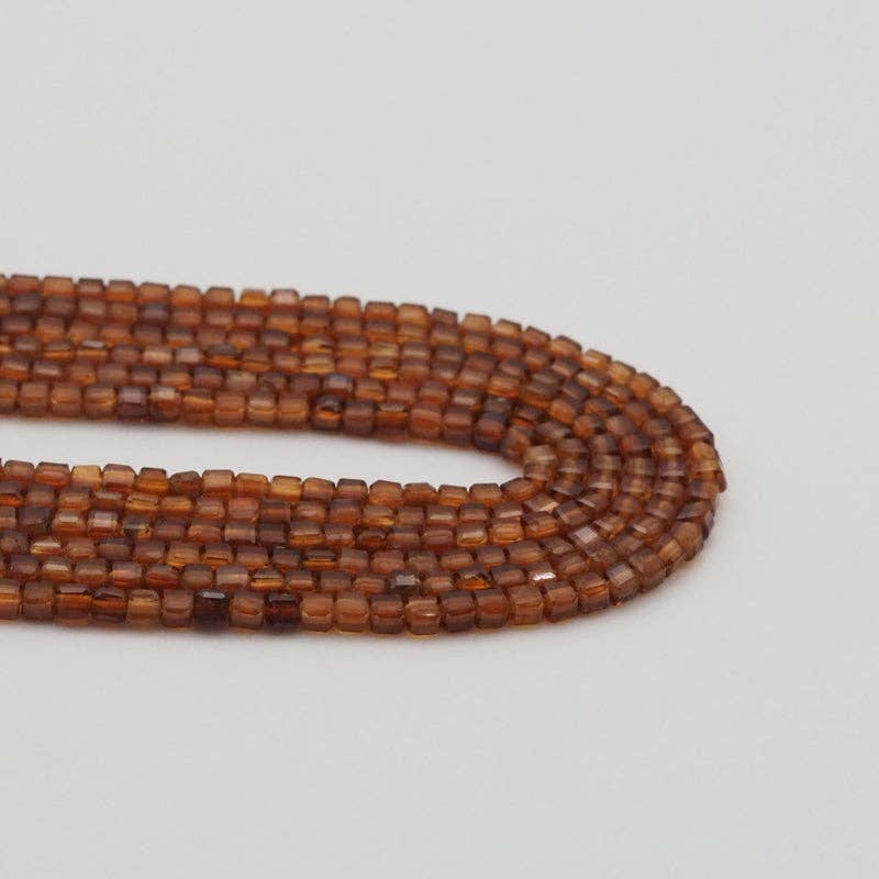 Genuine Garnet Faceted Cube Beads, 2.5mm, Sku#U1549