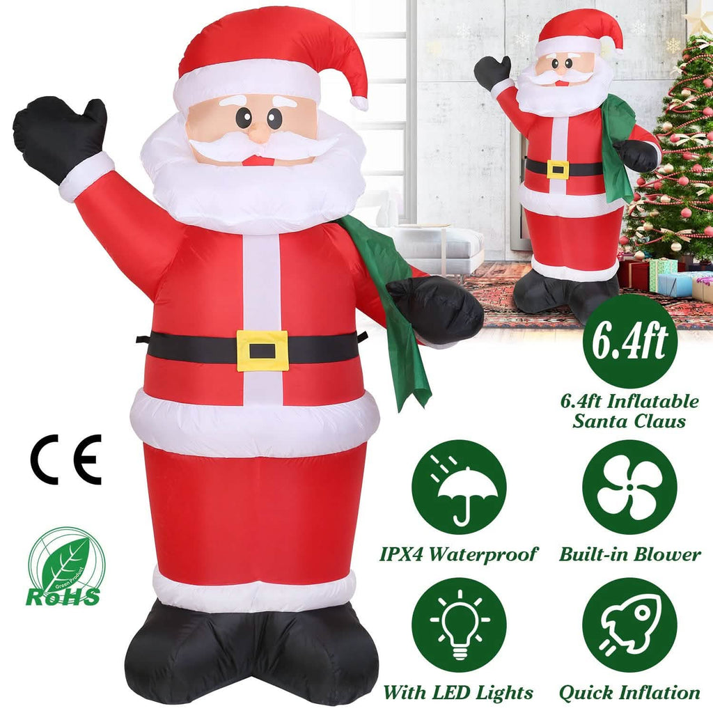 Père Noël gonflable géant de 1,95 m