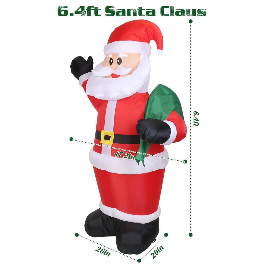 Père Noël gonflable géant de 1,95 m