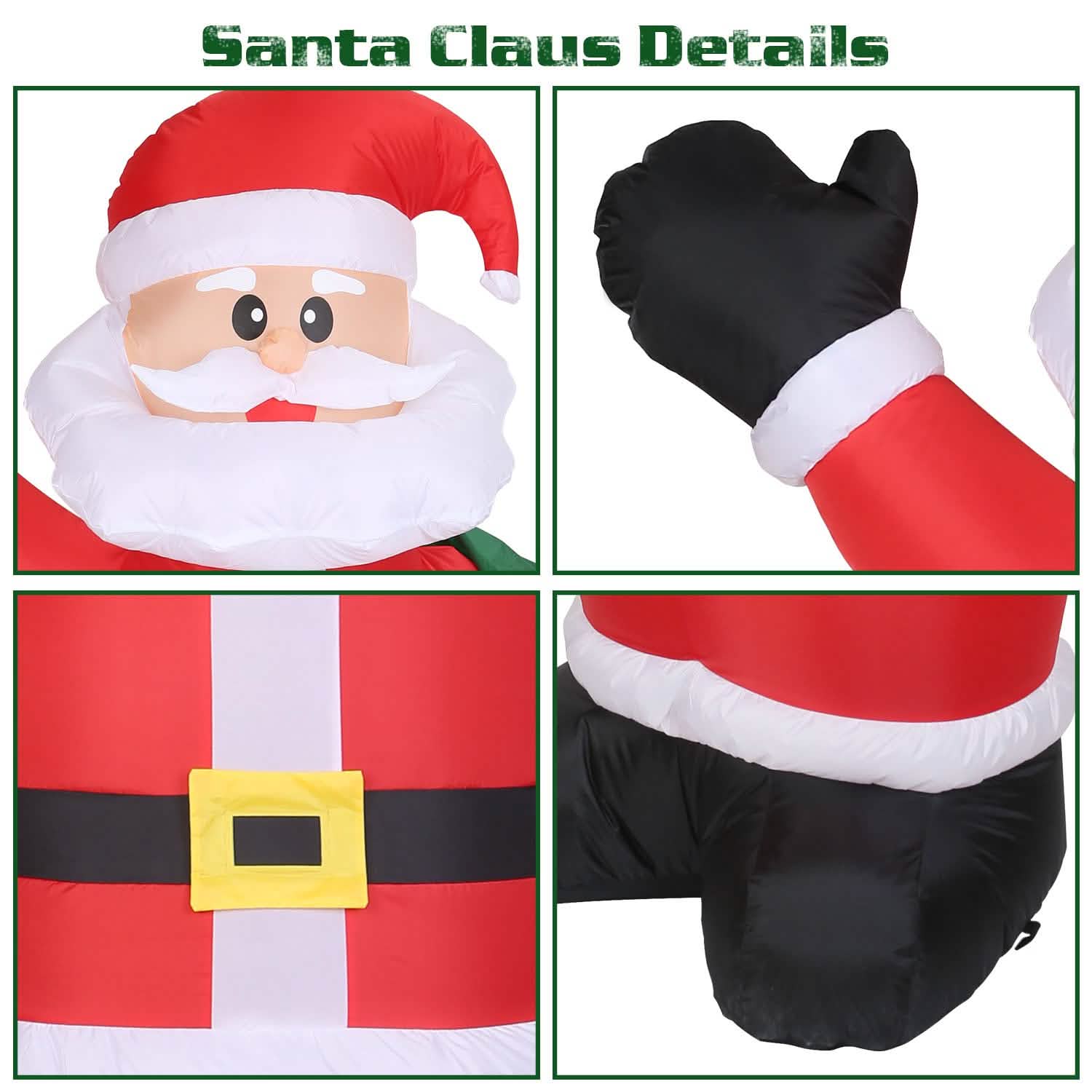 Père Noël gonflable géant de 1,95 m