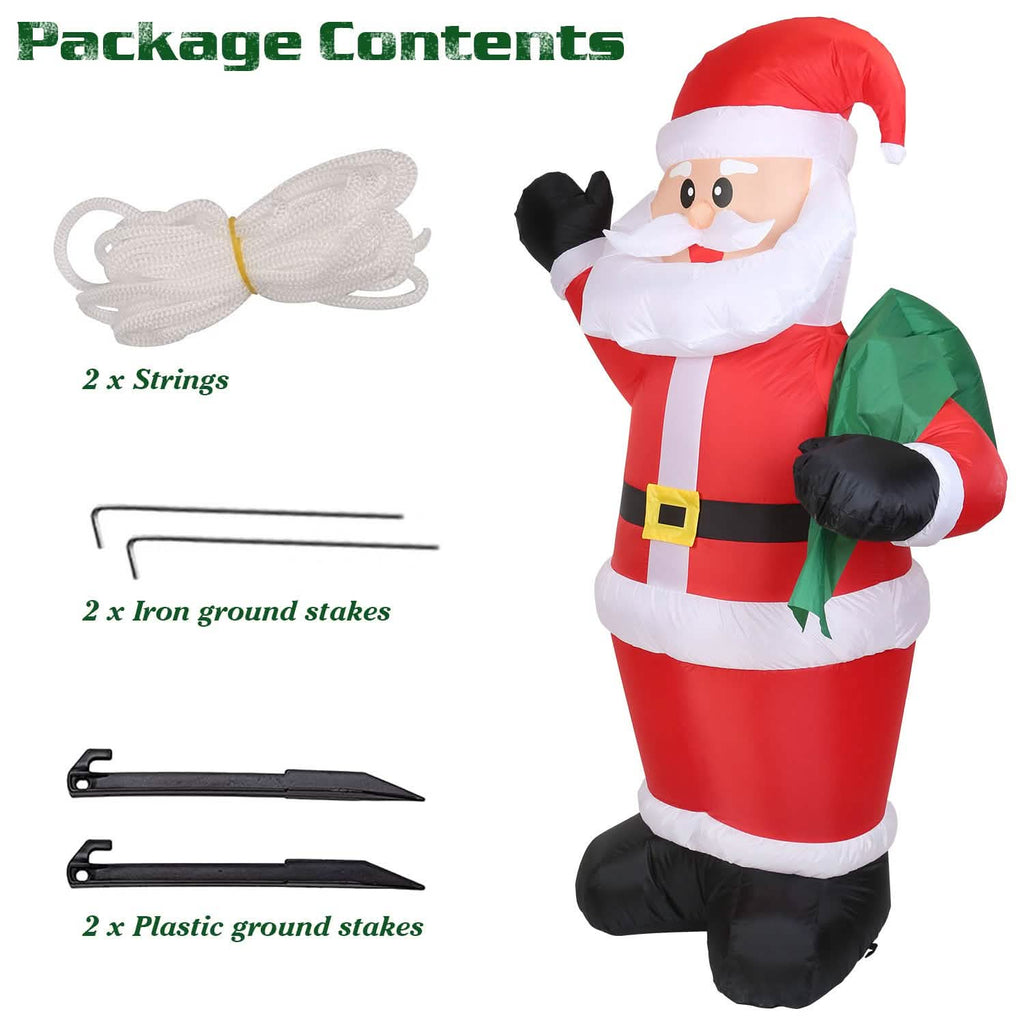 Père Noël gonflable géant de 1,95 m