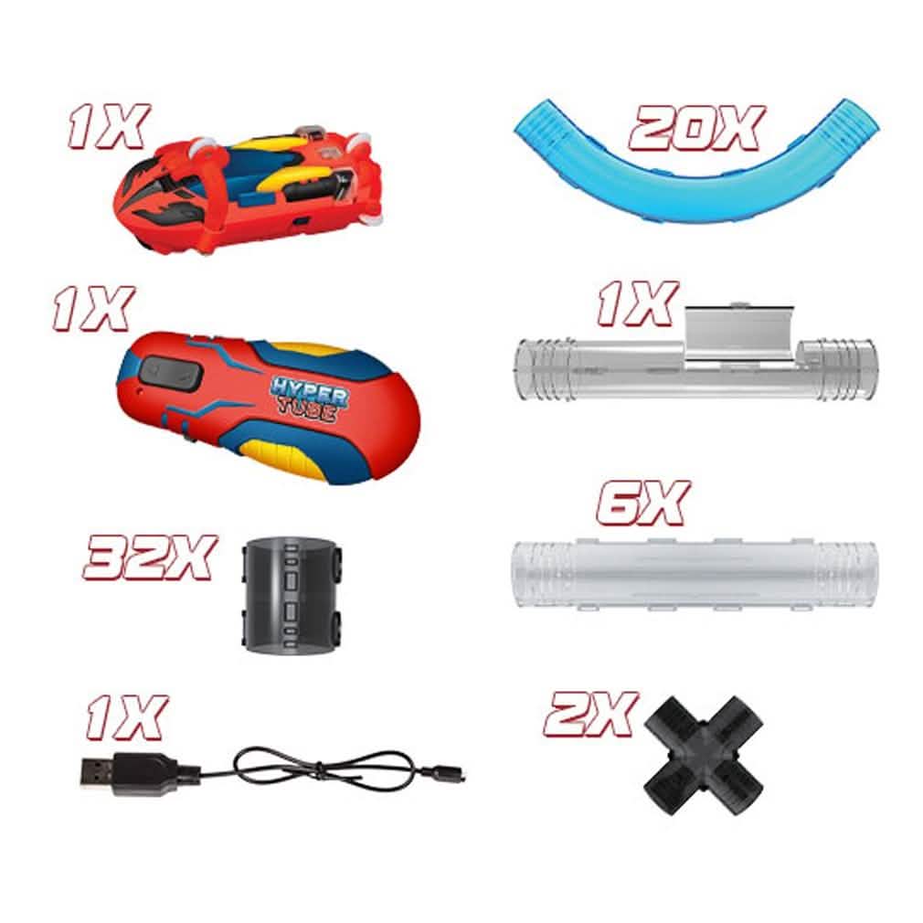 65 Piece Set: Hyper Tube Lightning Fast Tube Racing Playset