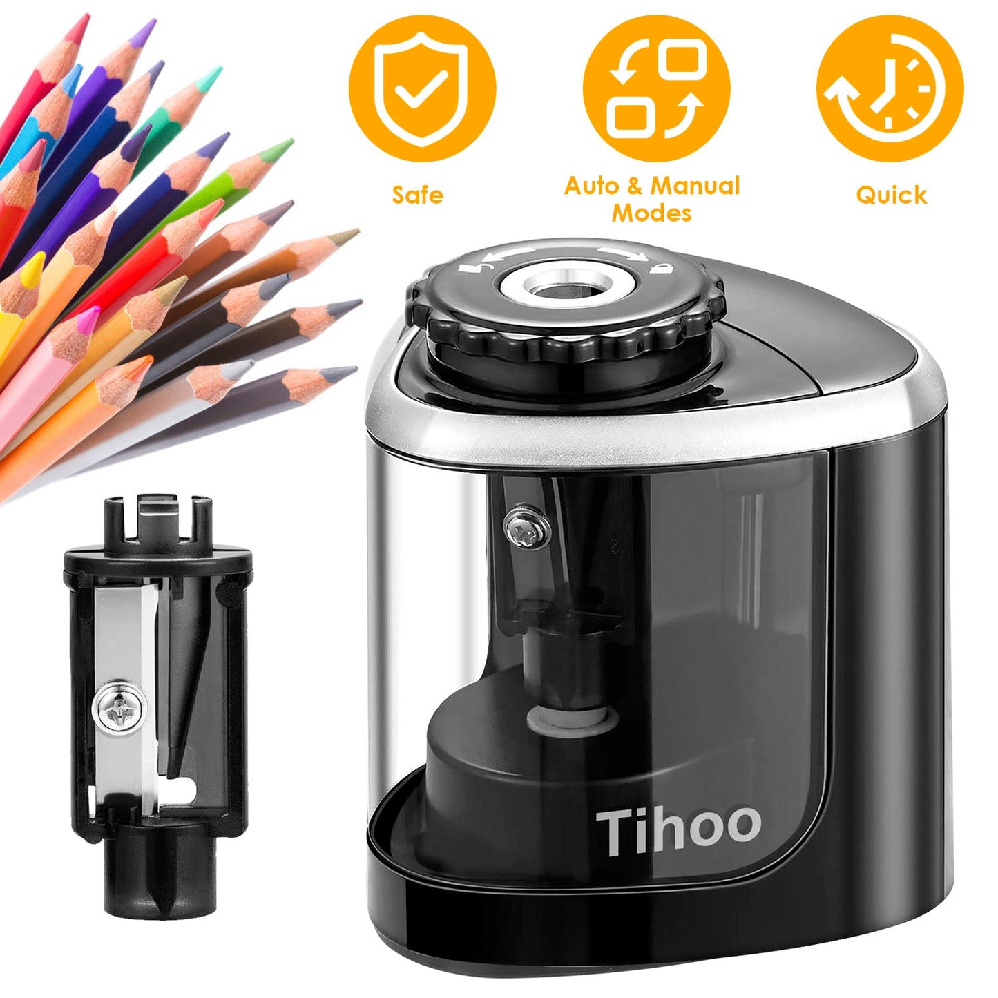 Electric Pencil Sharpener for Home and School, Auto/Manual