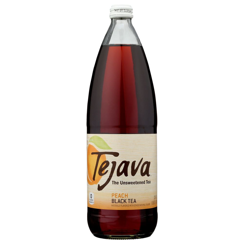 TEJAVA: Tea Black Peach Unsweet, 33.8 fo