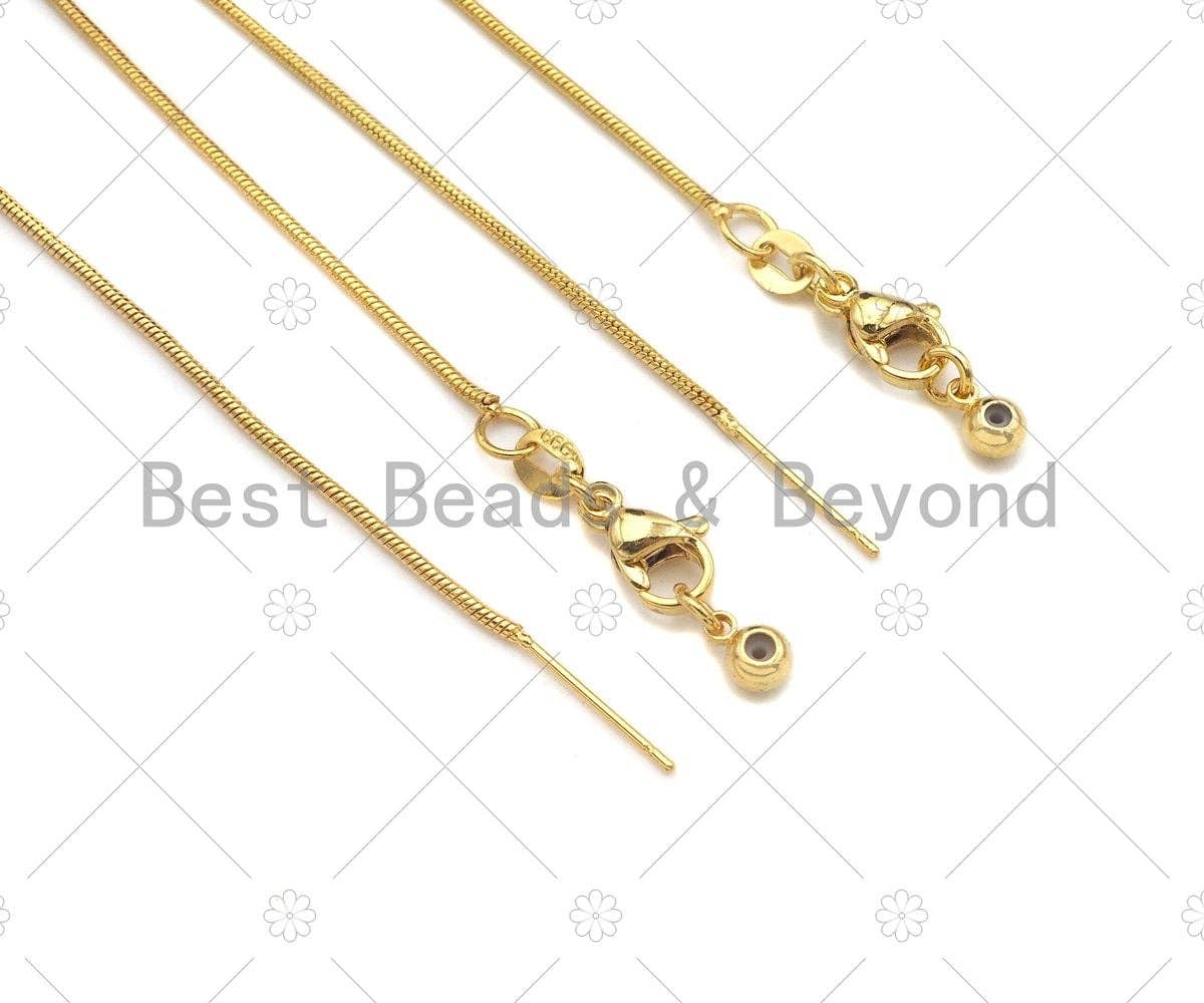 New Style Snake Chain Sliding Adjustable Necklace Bracelet, Snake chain, Adjustable necklace with rubber stoper beads 7.5/18,sku#A106