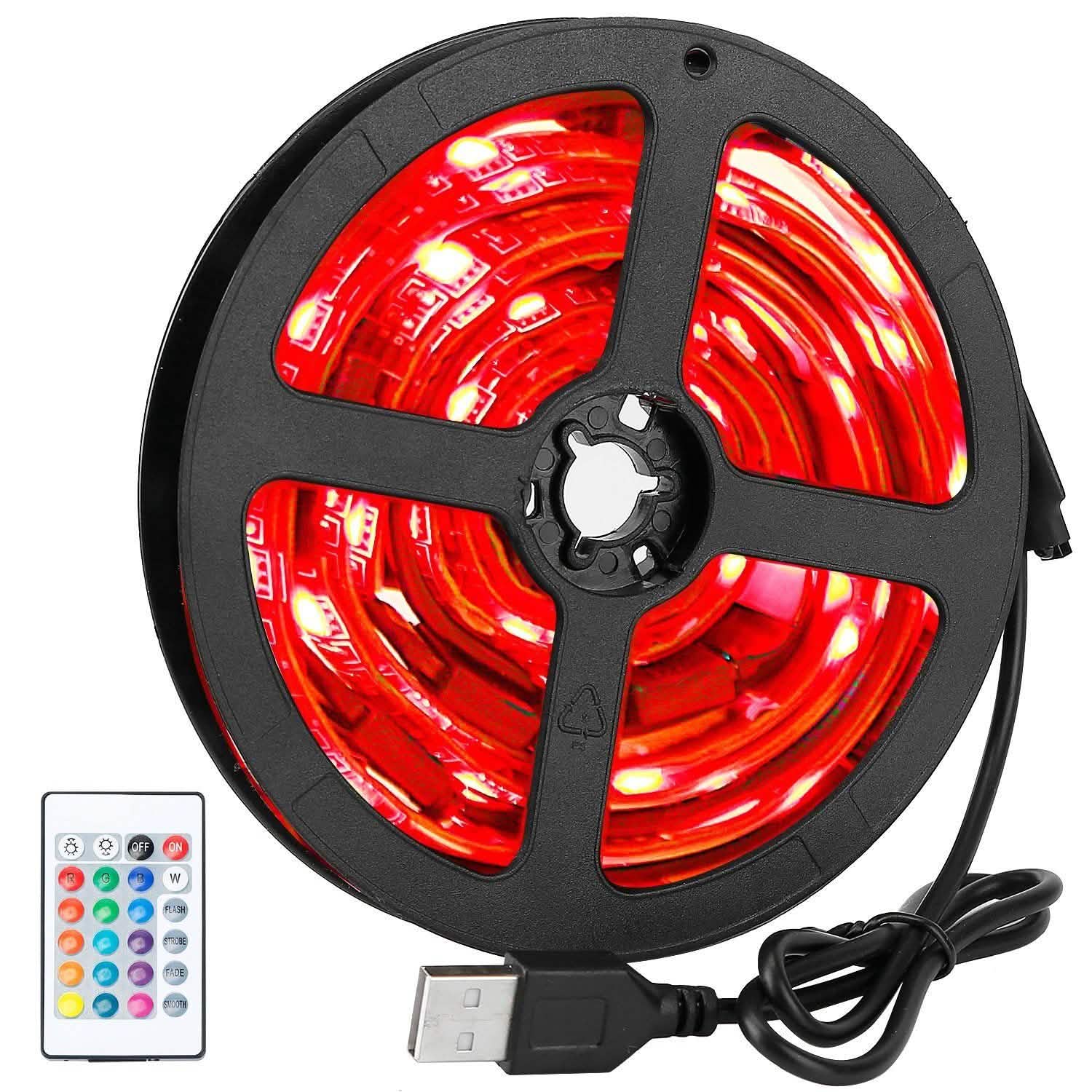 Rétroéclairage LED RGB de 2 m pour téléviseur, bande lumineuse USB pour moniteur