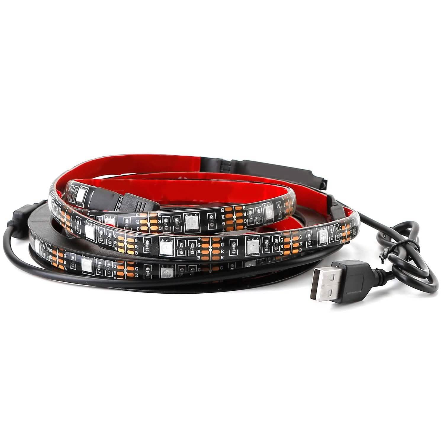 Rétroéclairage LED RGB de 2 m pour téléviseur, bande lumineuse USB pour moniteur