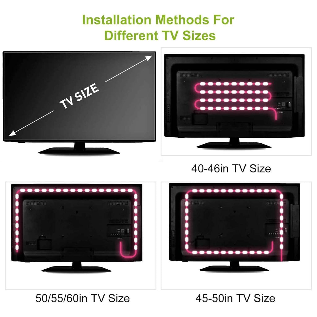 Rétroéclairage LED RGB de 2 m pour téléviseur, bande lumineuse USB pour moniteur