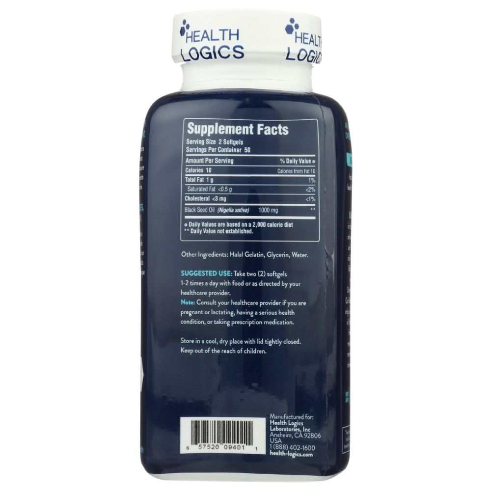 Black Cumin Seed Oil - Health Logics| Pure Cold Pressed & Hexane Free 100 sg