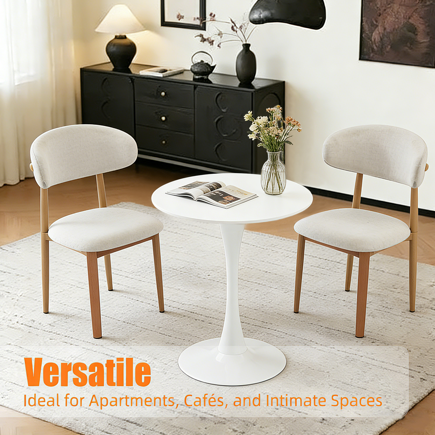 White Round Dining Table