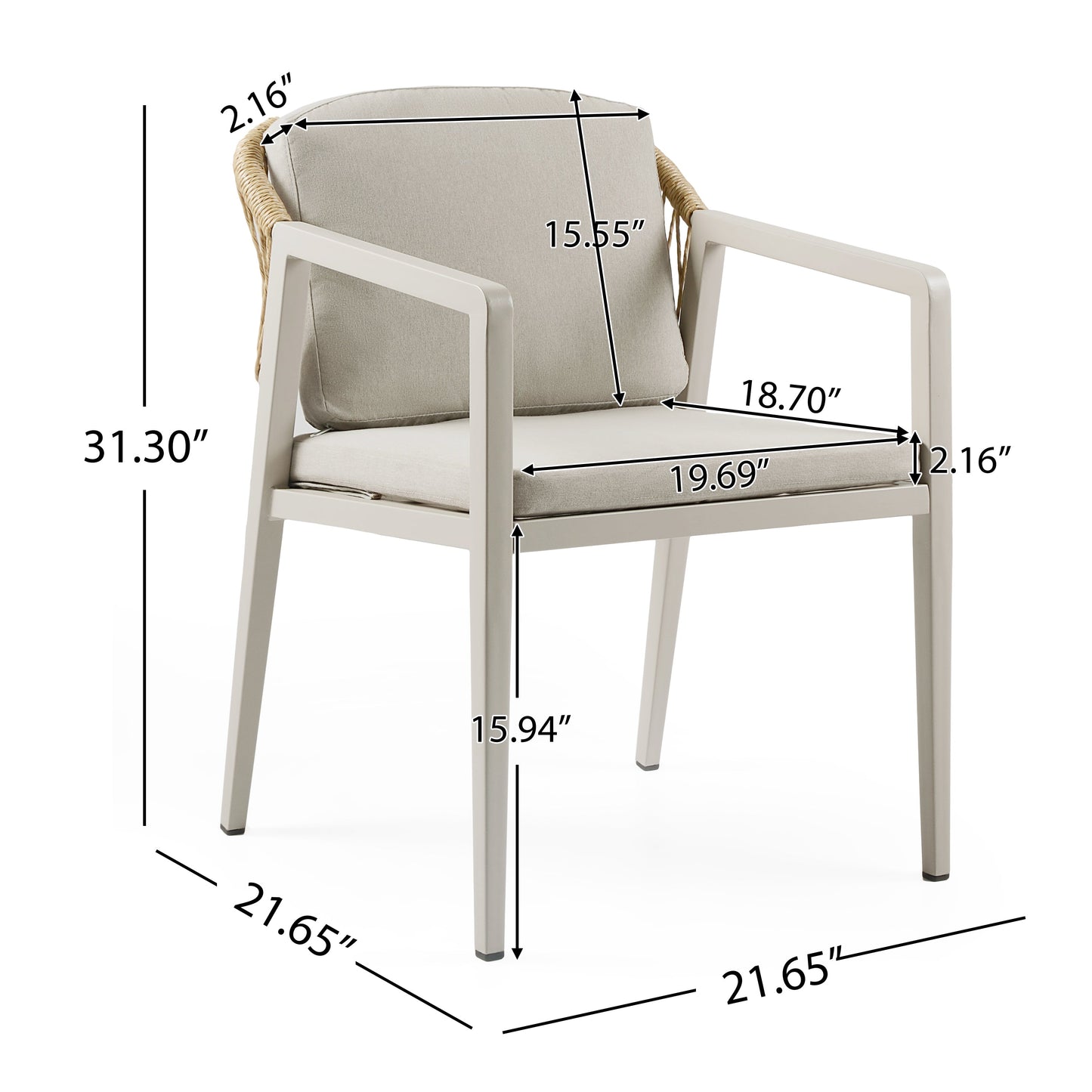 Outdoor Dining Chair Set of 2