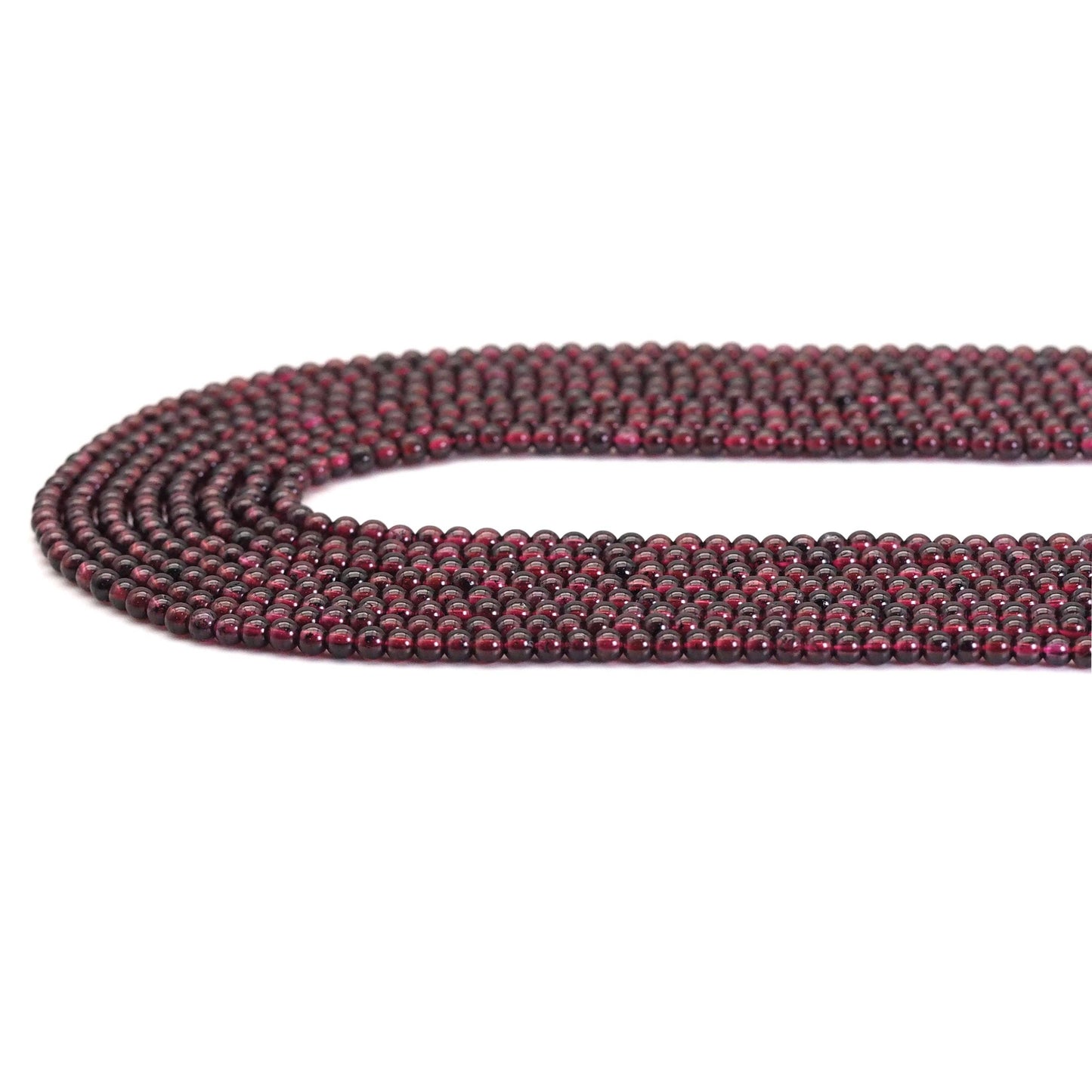Genuine Red Garnet Round Smooth Beads, Sku#U1740