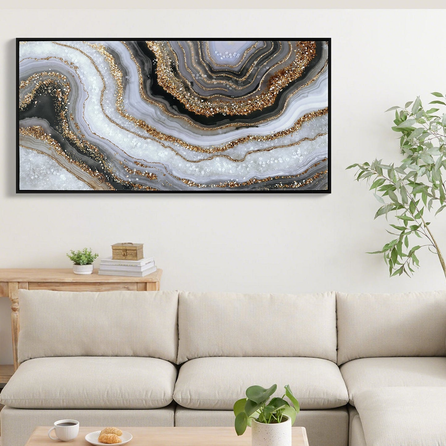 Black And Abstract Textured Canvas Art