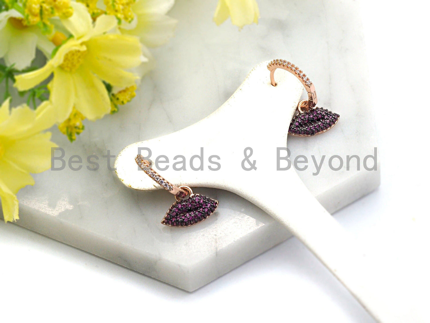 CZ Lips Earrings, Sku#J56